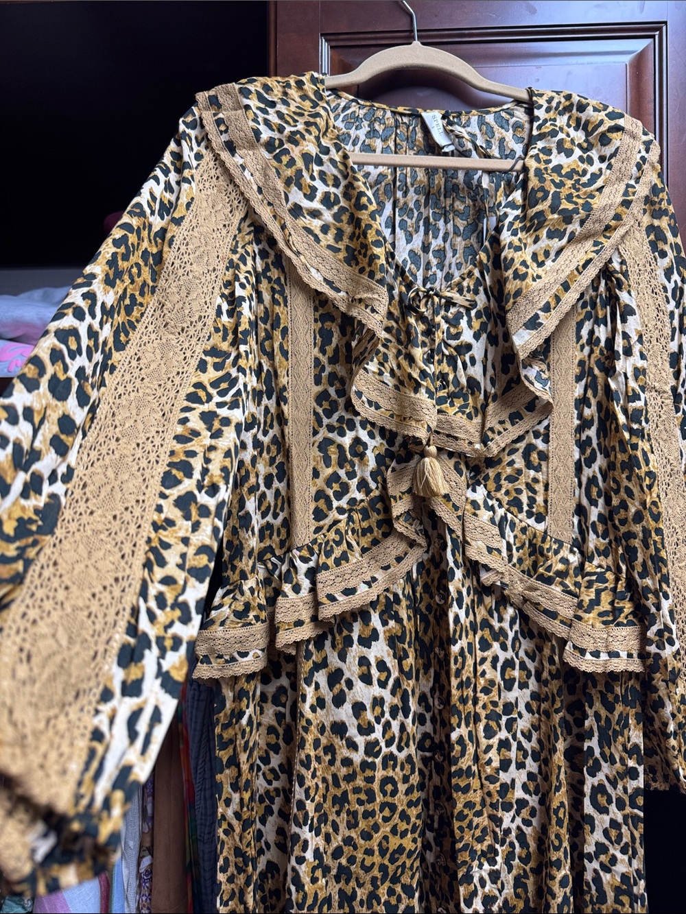 SPELL NWT - Samantha Lace Gown Vintage Leopard - Size S - Picture 5 of 10
